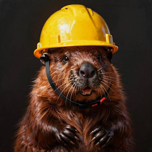Beaver Engineer Portrait with Helmet