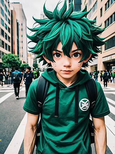 Hero Academia Deku in City