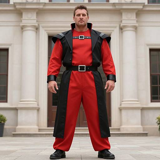 Man in Red and Black Costume