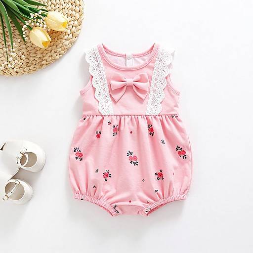 Pink Floral Newborn Baby Jumpsuit