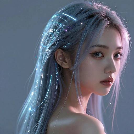 Futuristic AI Hairstyle Portrait
