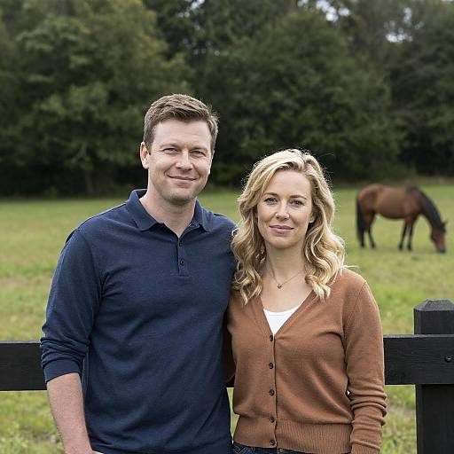 Charming Couple by Wooden Fence