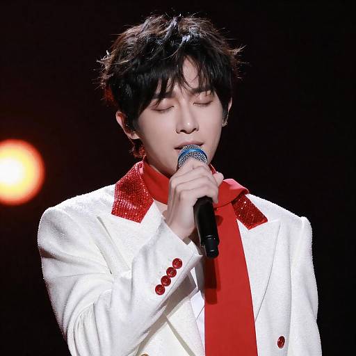 Passionate Singer in Sparkling Jacket