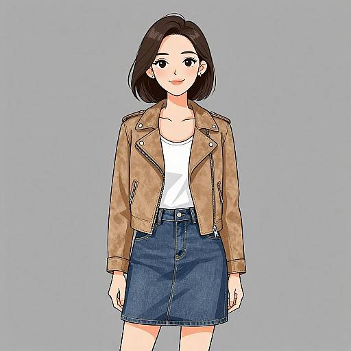 Smiling Woman in Casual Chic Outfit