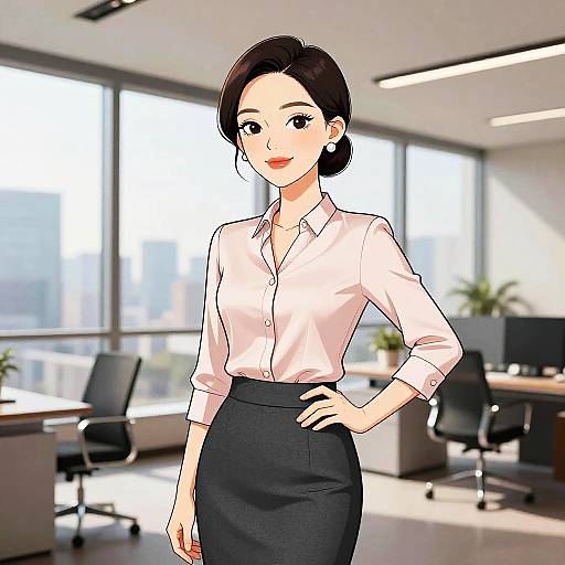 Confident Female Executive in Glam Suit