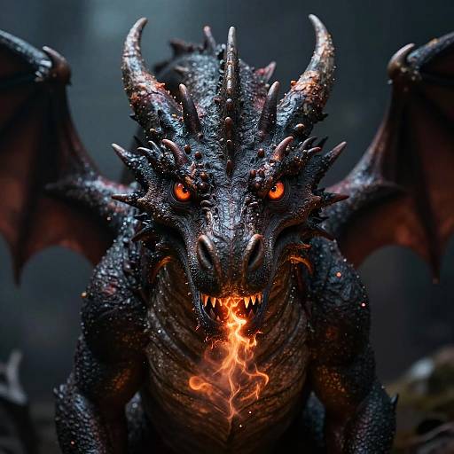 Photorealistic Dragon Close-Up Portrait