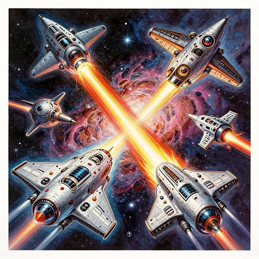 Vintage Sci-Fi Epic Space Battle