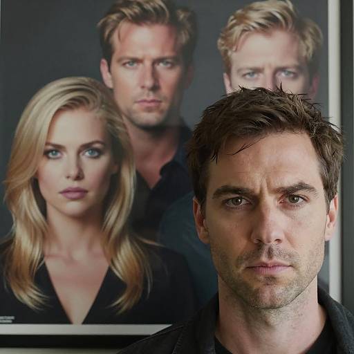 Intense Gaze Behind Framed Poster