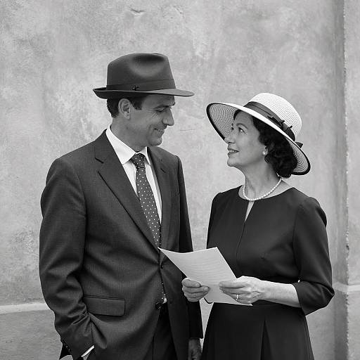 Vintage Black and White Couple Portrait