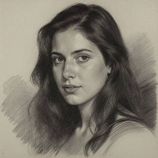 Charcoal Portrait of Woman by Louis Smith