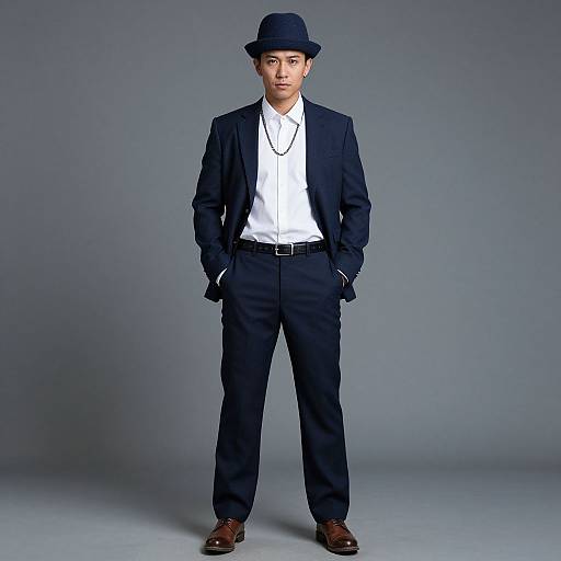 Stylish Male Character in Blue Jacket