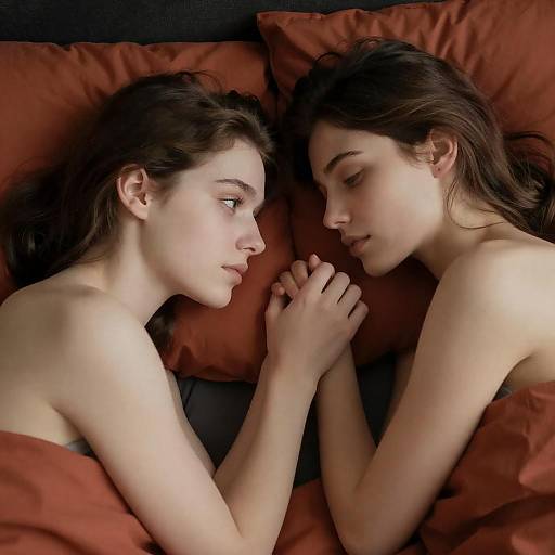 Tender Intimate Portrait on Warm Sheets