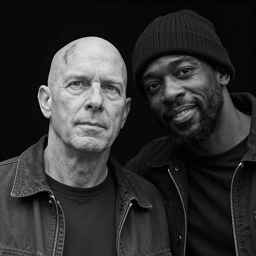 Black and White Portrait of Two Men