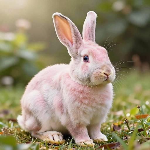 Realistic Furless Bunny in Garden