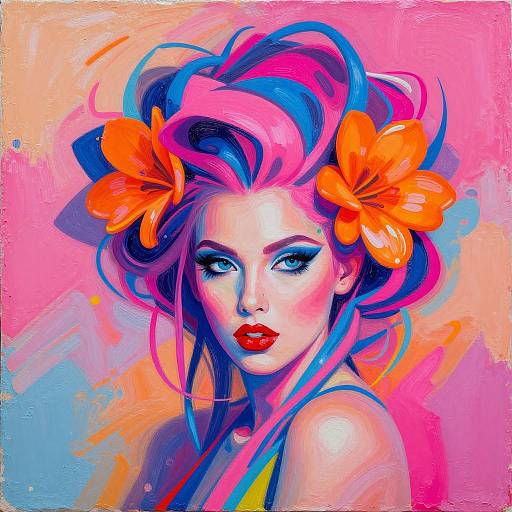 Vibrant Surreal Pop Art Portrait