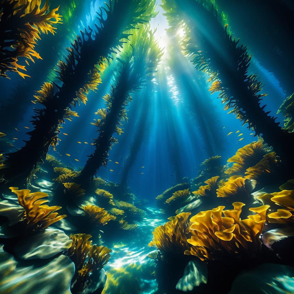 Vibrant Underwater Kelp Forest Scene