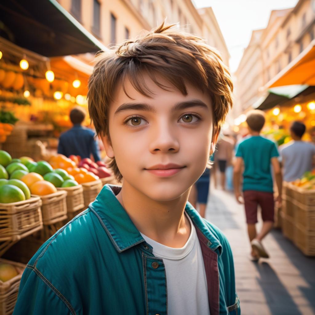 A Boy's Perspective in a Vibrant Market