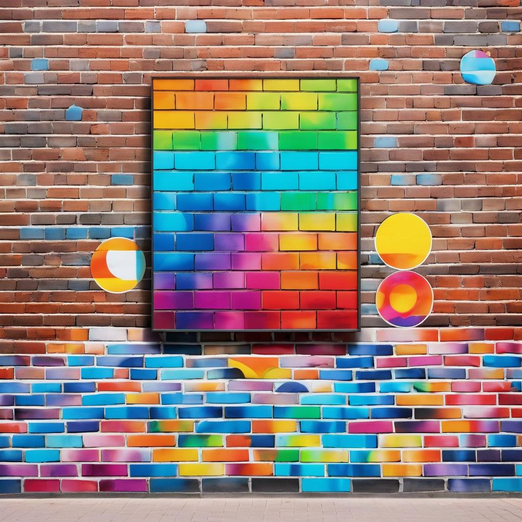 Vibrant Urban Brick Wall Installation