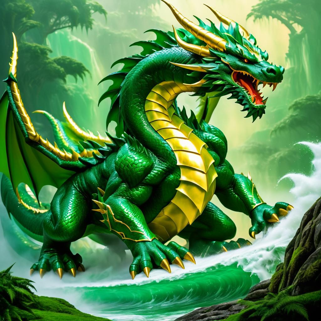 Epic Emerald Dragon Fantasy Artwork