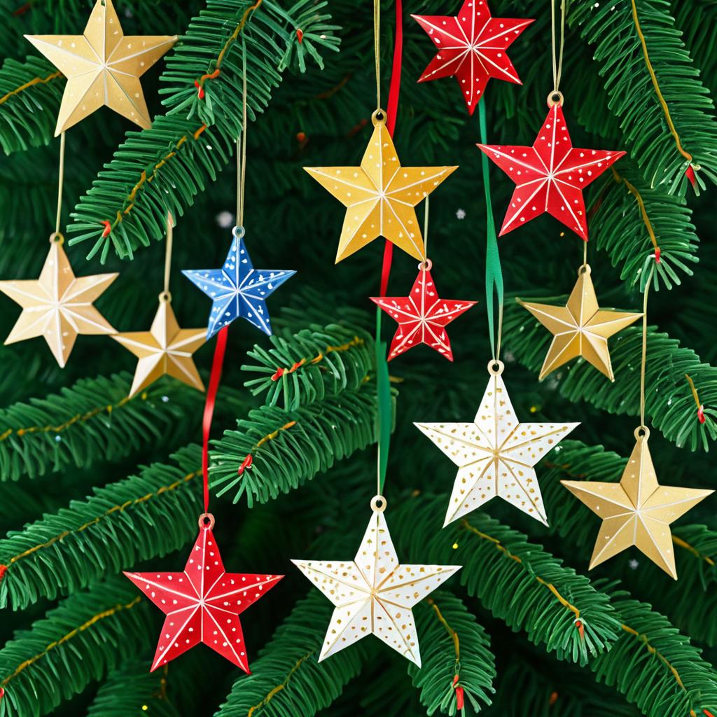 Festive Christmas Tree Star Decorations