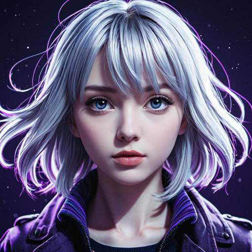 Anime Silver-Haired Woman Portrait