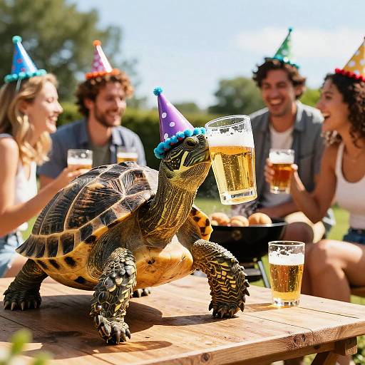 Turtle Party at Backyard Barbecue