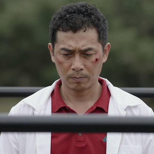 Intense Portrait of a Man in Red