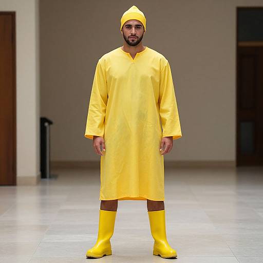 Yellow Costume Male Full-Body Portrait
