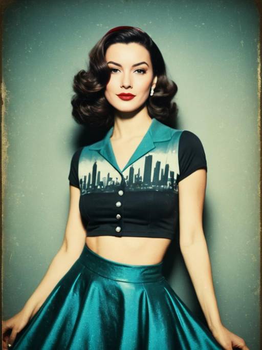 Vintage Style Woman in Modern Streetwear