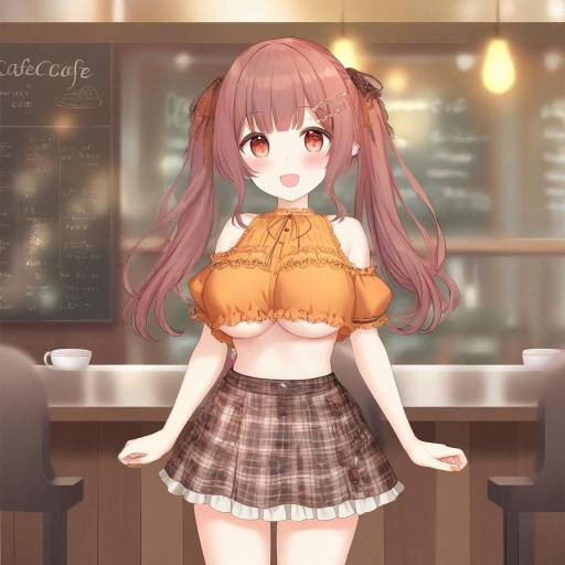 Charming Girl in Cafe Ambiance