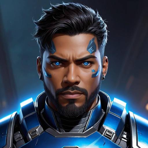 Cyborg Warrior: Fierce Portrait in Armor
