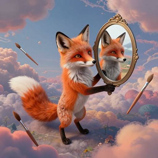 Surreal Anthropomorphic Fox Portrait