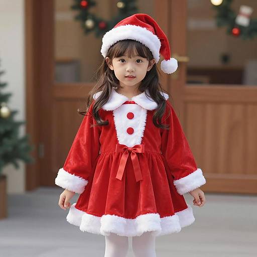 Young Girl in Santa Dress