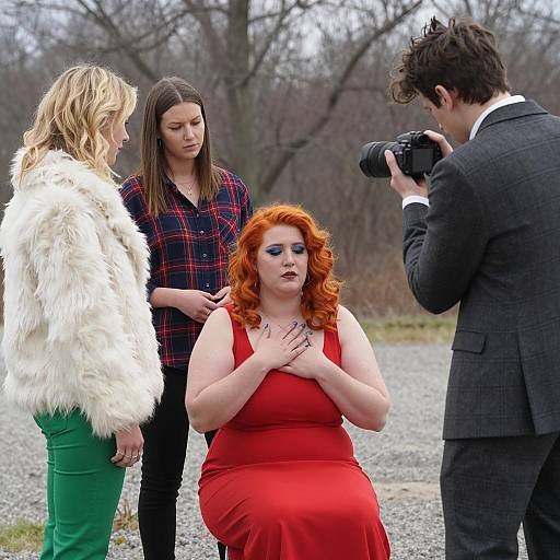 Outdoor Gathering with Unique Characters