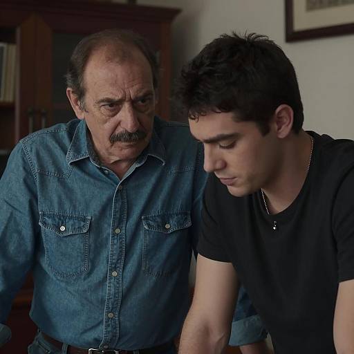 Serious Conversation Between Older and Younger Man