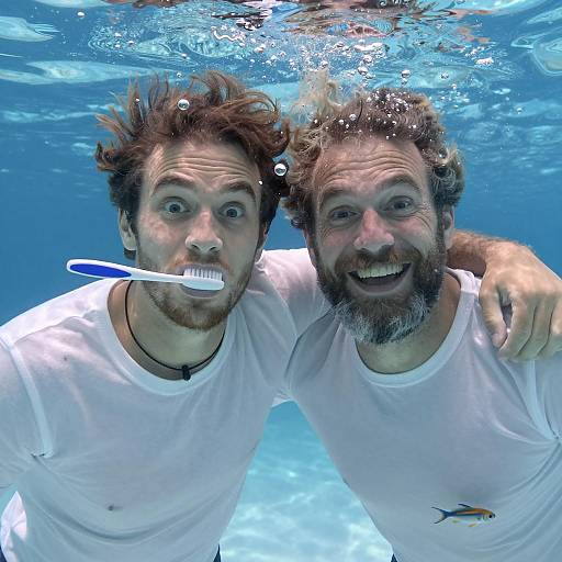 Underwater Portrait of Two Friends