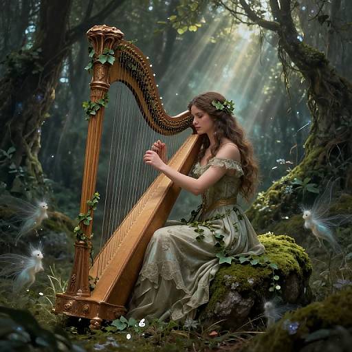 Enchanted Satyr Bard in Forest