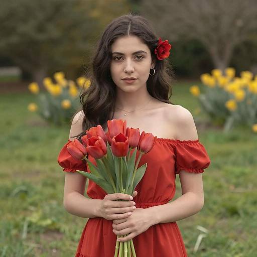 Elegant Young Woman in Nature
