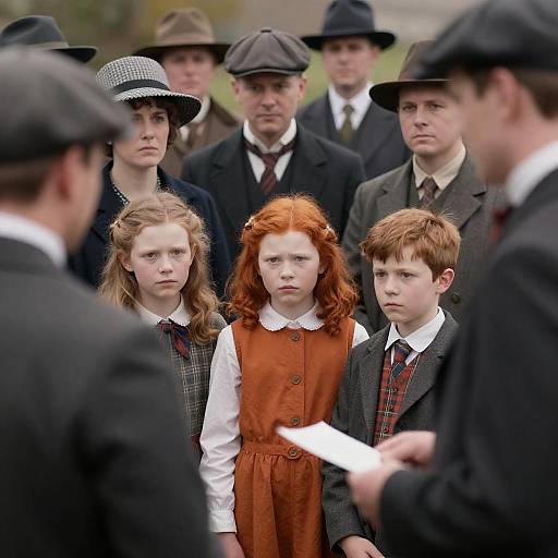 Vintage Photograph of Redheaded Children and Adults