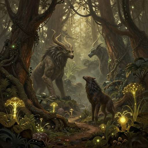 Mythical Ancient Forest Fantasy Scene