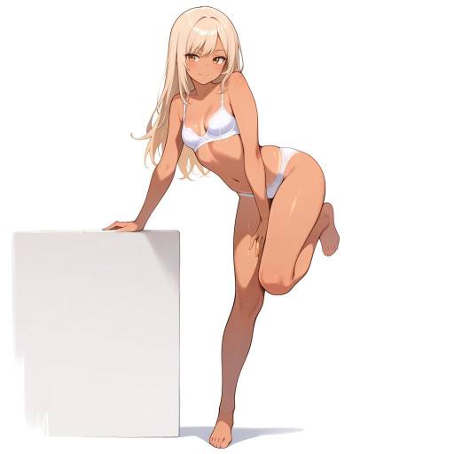 Sun-Tanned Woman in Underwear Pose Sun-Tanned Woman in Underwear Pose