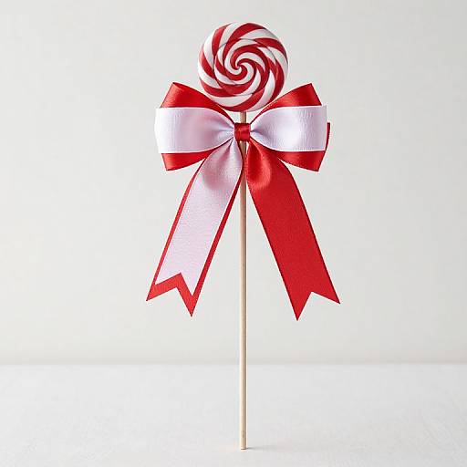 Red and White Candy Ribbon Topper