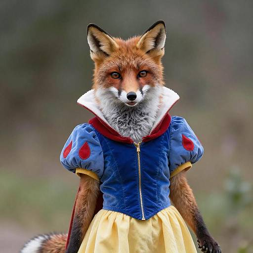 Fox as Snow White Realistic Portrait