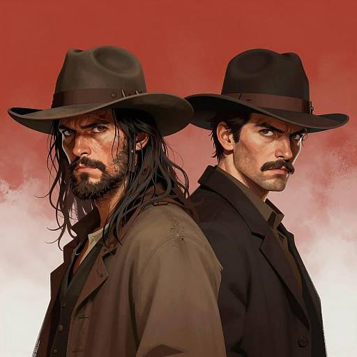 Intense Men in Wide-Brimmed Hats