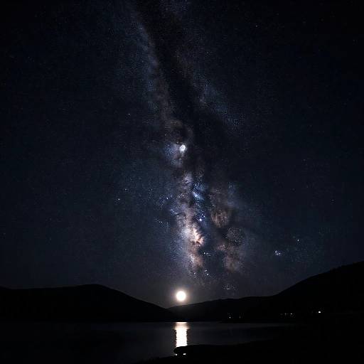 Milky Way Over Mountain Lake at Night