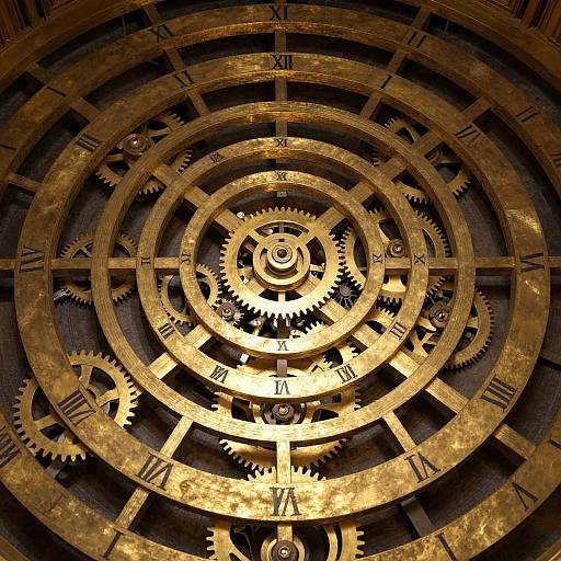 Enigmatic Golden Gear Time Labyrinth