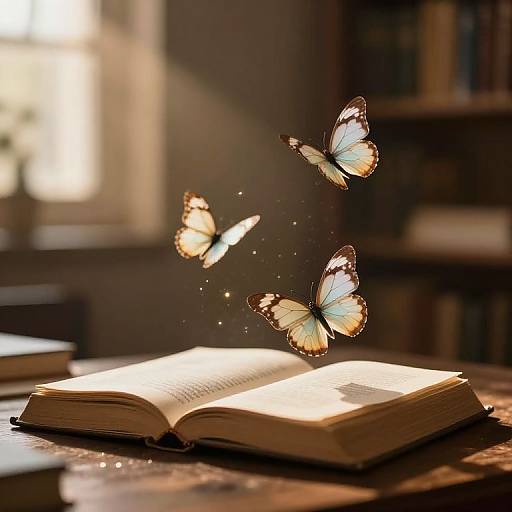 Butterflies Emerging from Magical Book
