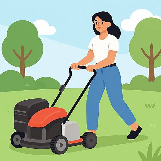 Royal Woman with Lawn Mower