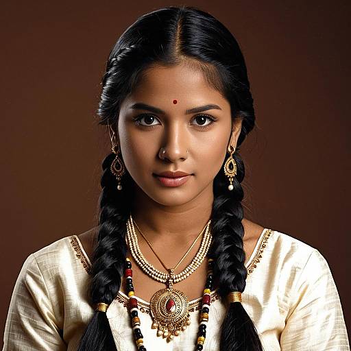 Realistic South Indian Girl with Braid
