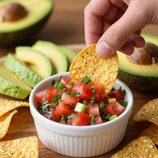 Golden Chip Dipped in Fresh Salsa